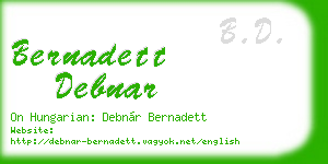 bernadett debnar business card